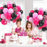Pink and Black Balloons, 60pcs 12inch Hot Pink Black Pastel Pink