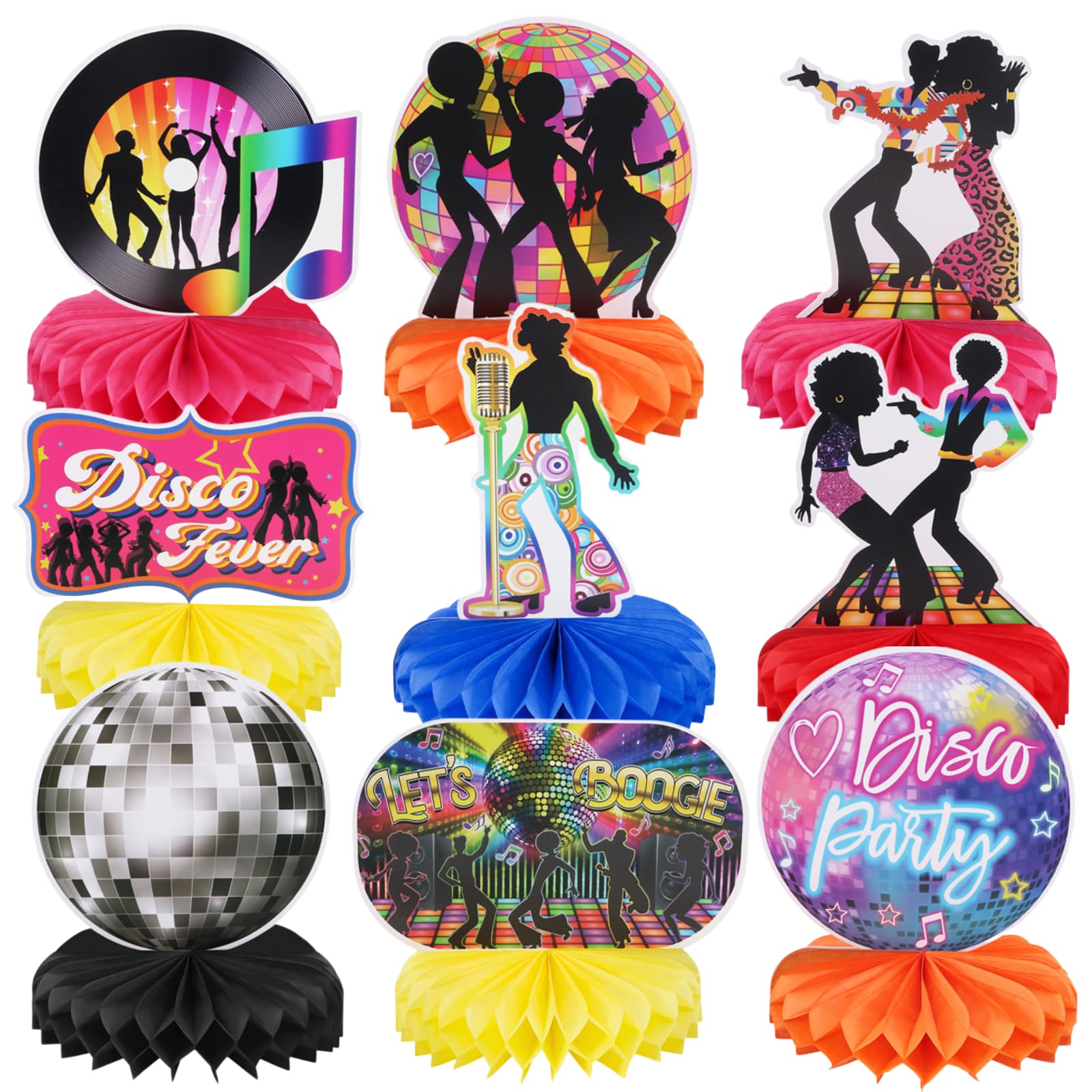 70s Disco Table Centerpieces for 1970s Disco Fever Party Decorations