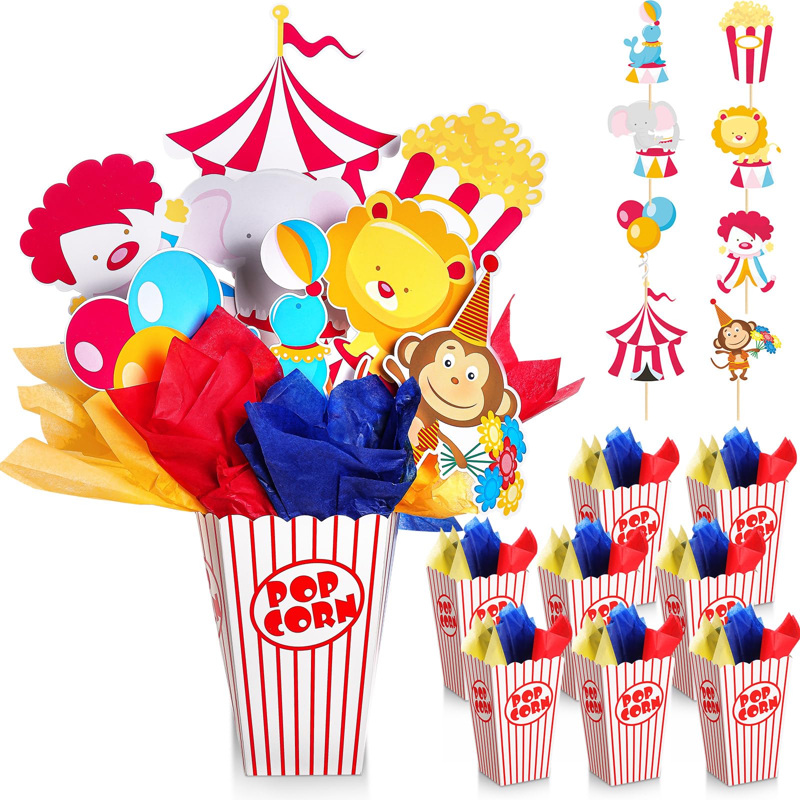 Weekgrat 4 Sets Circus Carnival Party Centerpieces Decorations Circus