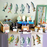 Hooqict Gone Fishing Hanging Banner Garland Fish Birthday Party