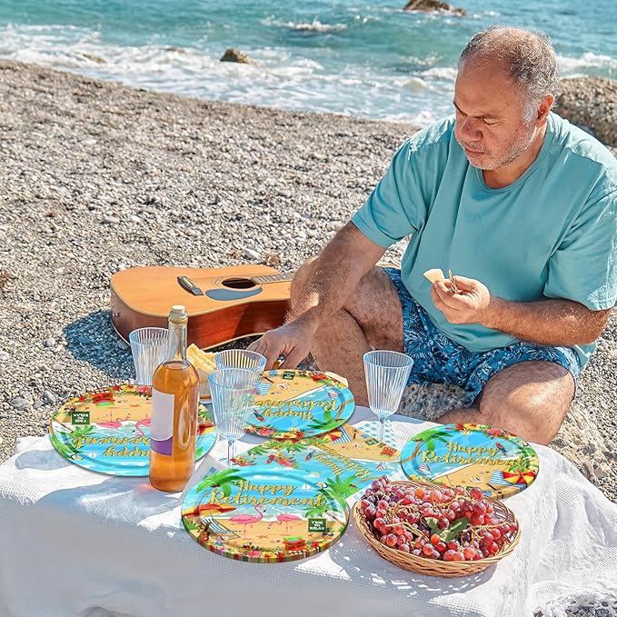 Tropical Retirement Party Decorations Dinnerware & Napkins for