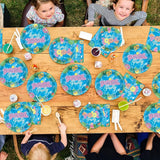 96Pcs Pool Party Plates and Napkins Neon Pool Party Decorations for