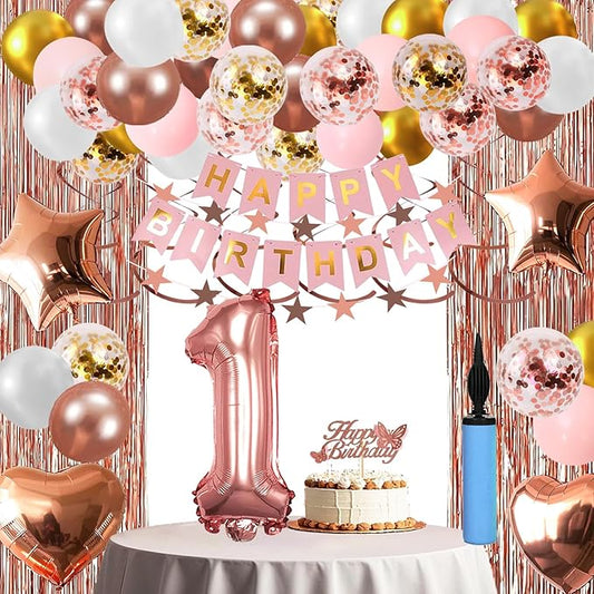 1st Birthday Decorations For Baby Girls 1 Year Old Happy Birthday