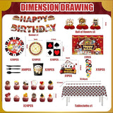 186Pcs Casino Theme Party Decorations Tableware Set Las Vegas Poker