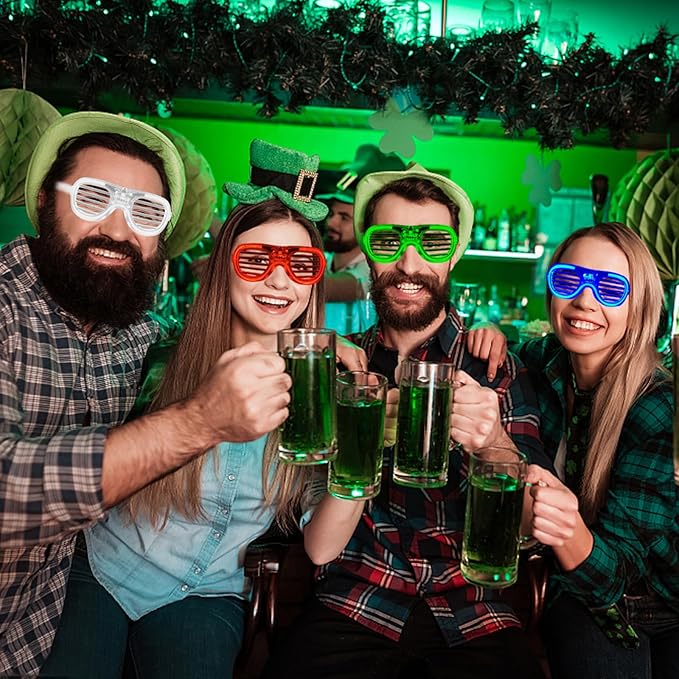 70 Packs LED Glasses 5 Neon Colors glow in the dark party supplies