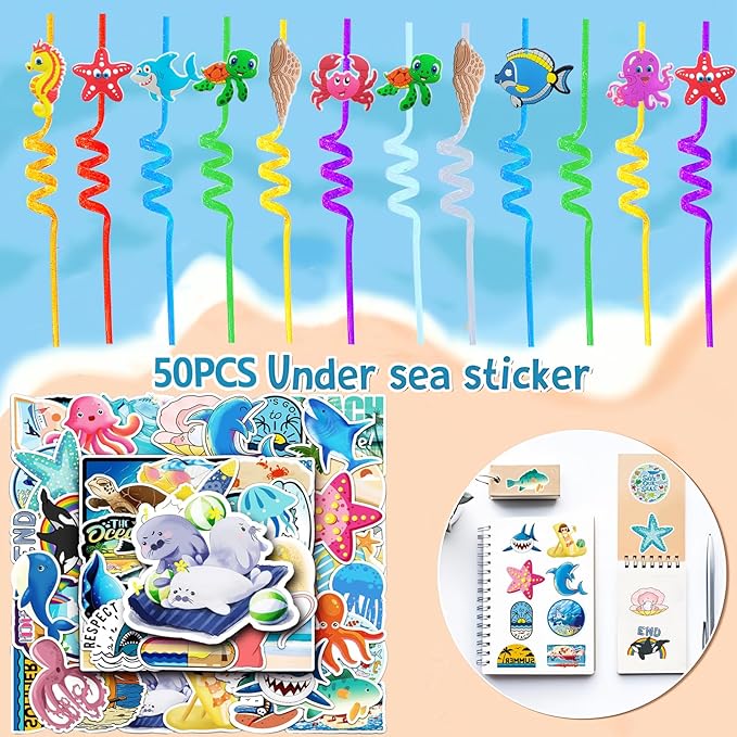 110Pcs Under the Sea Party Favors Ocean Party Favors Cute Sea Animal