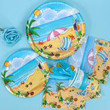 Beach Party Supplies Beach Plates and Napkins Set Disposable Beach
