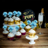 Gyufise 30Pcs Foil Firework Cupcake Toppers Sparkle Tinsel Cake #34