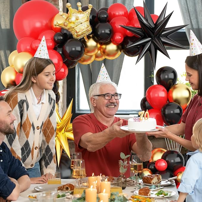 Casino Balloon Arch Kit Red Black Gold Balloon Garland Kit Casino