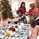 452 Pcs Christmas Tree Party Supplies for 50, Black Buffalo Plaid