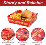 50 Pcs Movie Night Snack Trays Disposable Paper Food Tray Movie