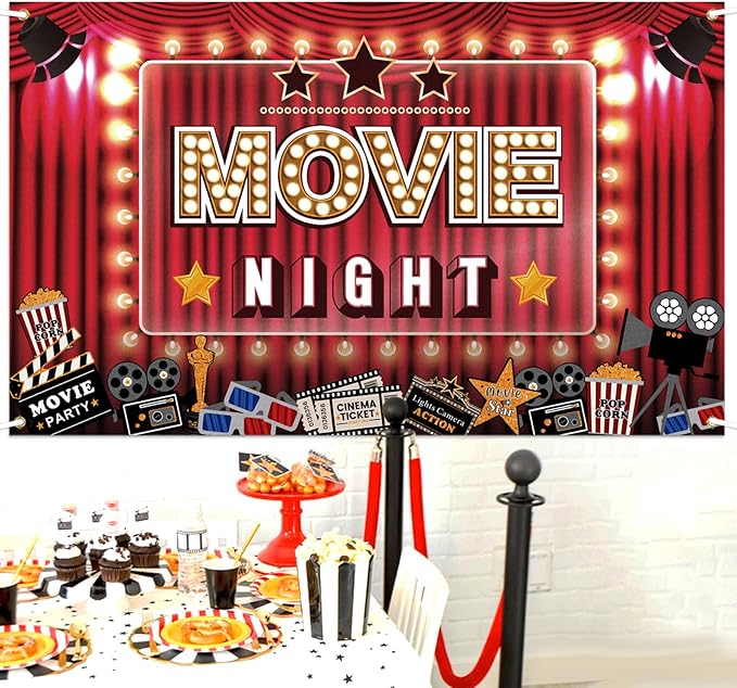 Movie Night Hollywood Party Decorations Oscar Camera Film Action