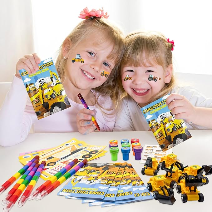 72 Pcs Construction Party Favors Truck Car Coloring Books with