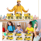 50 Pcs Construction Birthday Party Supplies Paper Plates Truck Theme