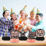80th Birthday Decorations for Women - 9pcs Rose Gold 80 Party
