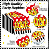 96 Pcs Mouse 1st Birthday Party Plates and Napkins Set Cartoon Mouse