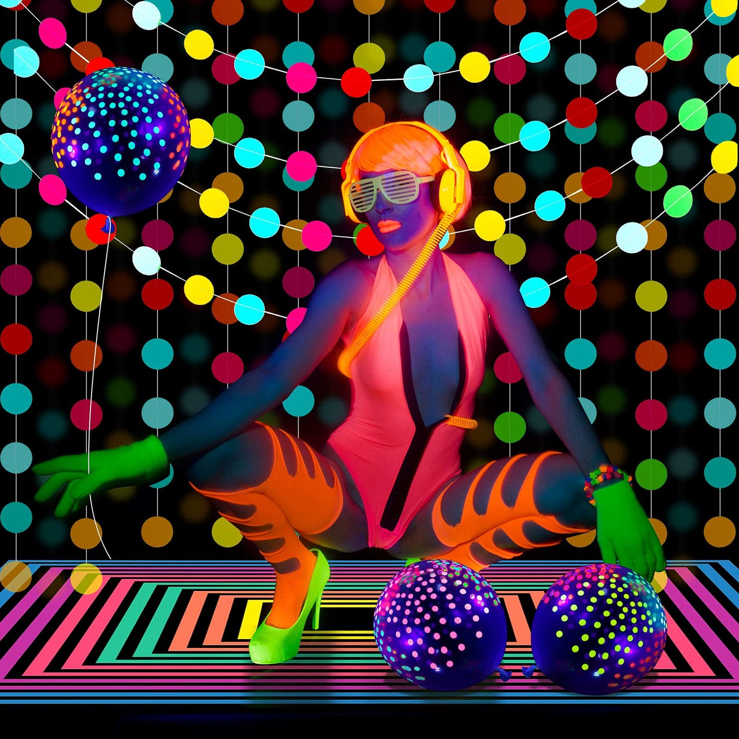 Skylety 32 Pcs Glow in The Dark Party Supplies Neon Party Favors with