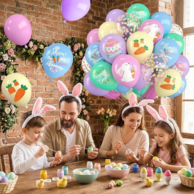 Pastel Easter Balloons,12 Inch Macaron Pink Blue Purple Green Yellow
