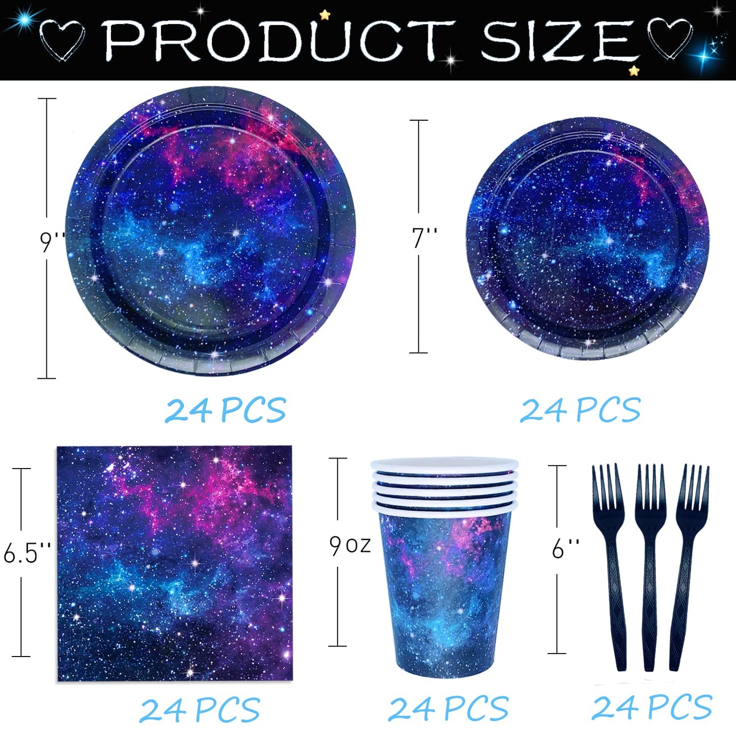 Space Galaxy Party Supplies Tableware Set Outer Space Theme Birthday