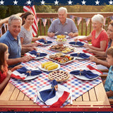 Geiserailie 6 Pieces Patriotic Napkin Rings 4th of July Bow Napkin