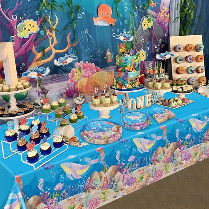96PCS Under the Sea Party Decorations Ocean Sea Birthday Tableware