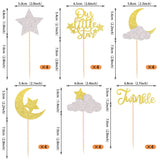 24 Pack Little Star Cupcake Toppers Glitter Moon Cloud Cupcake Pi 1-go