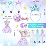 24 Pcs Princess Party Favors Star Shaped Wands and Sequin Crown