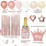 Rose Gold Birthday Party Decorations Kit for Women Girls Foil