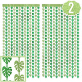 xo Fetti Jungle Leaf Foil Curtain Set of 2 3x7 ft Safari Theme Party