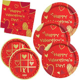 Valentine's Day Party Supplies Red Heart Love Disposable Paper