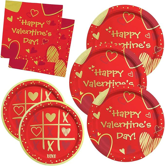 Valentine's Day Party Supplies Red Heart Love Disposable Paper