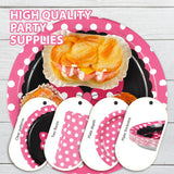 96Pcs Pink Mouse Party Supplies Cartoon Mouse Paper Plates and Napkins