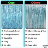 KatchOn, XtraLarge, Blue Foil Fringe Curtain - 8x3.2 Feet, Pack of 2