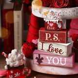 4 Pcs Valentine's Day Table Decoration Wooden Ice Cream Cup