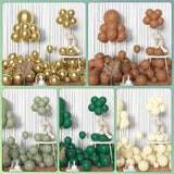 Amandir 153pcs Green Brown Balloon Garland Arch Kit, Different Sizes
