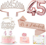 45th Birthday Gifts Decorations for Women Including 45 year old Cake