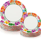 60 Pcs Summer Party Paper Plates Disposable Round Paper Dessert