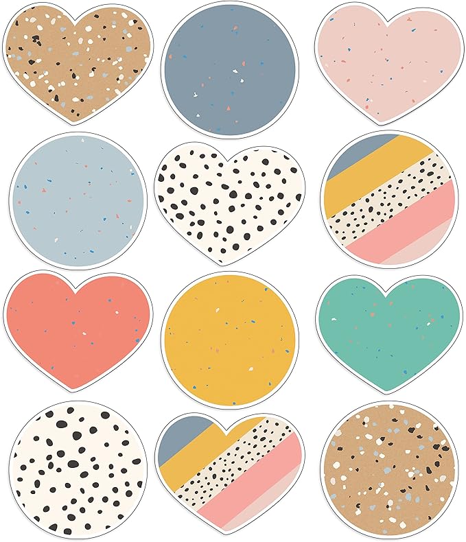 Carson Dellosa We Belong 12-Piece Jumbo Boho Decor, Pastel and Black