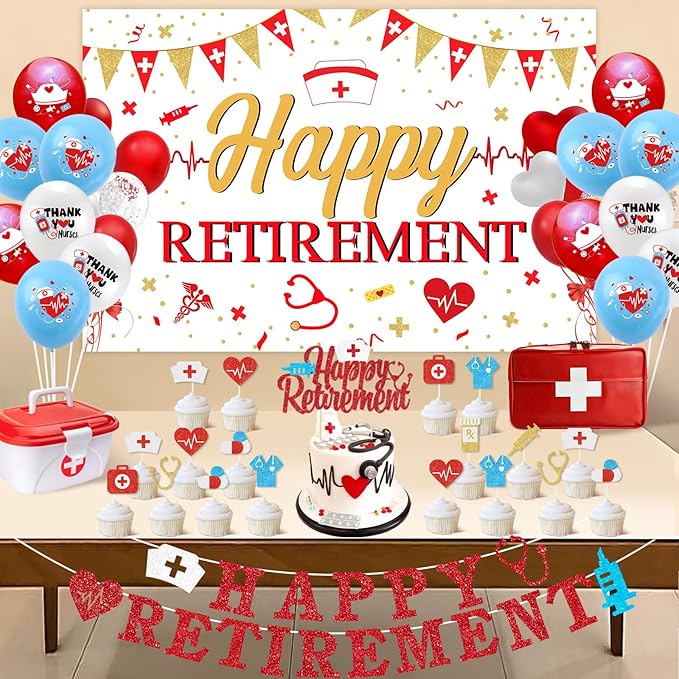 Nurse Retirement Party Decorations Nurse Happy Retirement Backdrop