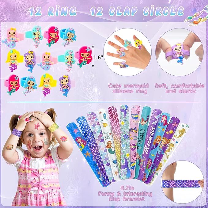 Bluegogo 132 Pcs Mermaid Party Favors Mermaid Birthday Party