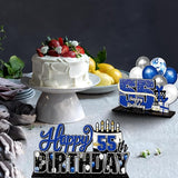 LINGTEER Happy 55th Birthday Blue Acrylic Table Topper Centerpieces