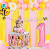 Bee Theme Highchair Banner for Baby First Birthday Party Decorations