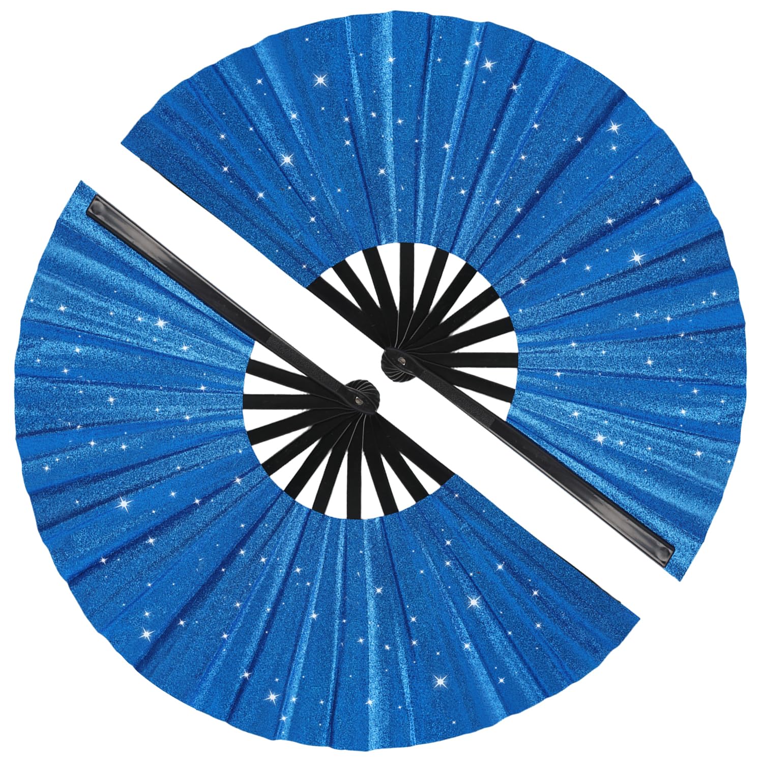 Tkocisa 2 Pack Glitter Large Folding Hand Fans for Line Dancing,