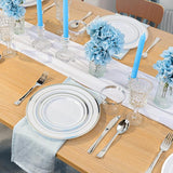 BESTVIP 700PCS Silver Plastic Dinnerware Set for 100 Guests,
