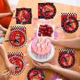 96 Pcs Race Car 2nd Birthday Party Supplies Hot Car Checkered