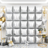 Silver Square Foil Balloons Wall Tunnel Backdrop Double Sided Metallic