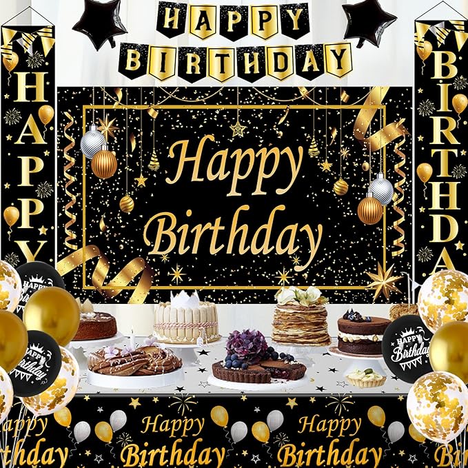 Black and Gold Birthday Decorations Birthday Party DecoratIons for