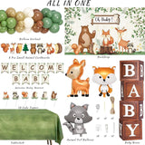 130pcs Woodland Baby Shower Decorations Safari Baby Shower
