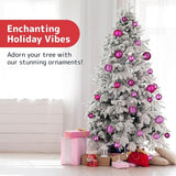 Prextex 36-Pieces Fuchsia Pink Christmas Ornaments Set -