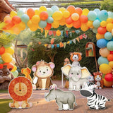 5 Pcs Large Jungle Safari Animal Cardboard Cutouts 16.5 to 26.4